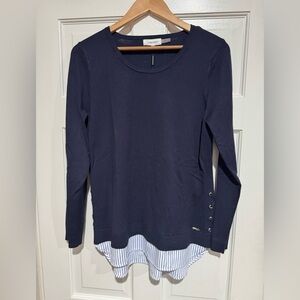NWT Calvin Klein Dark Blue Long Sleeve Top